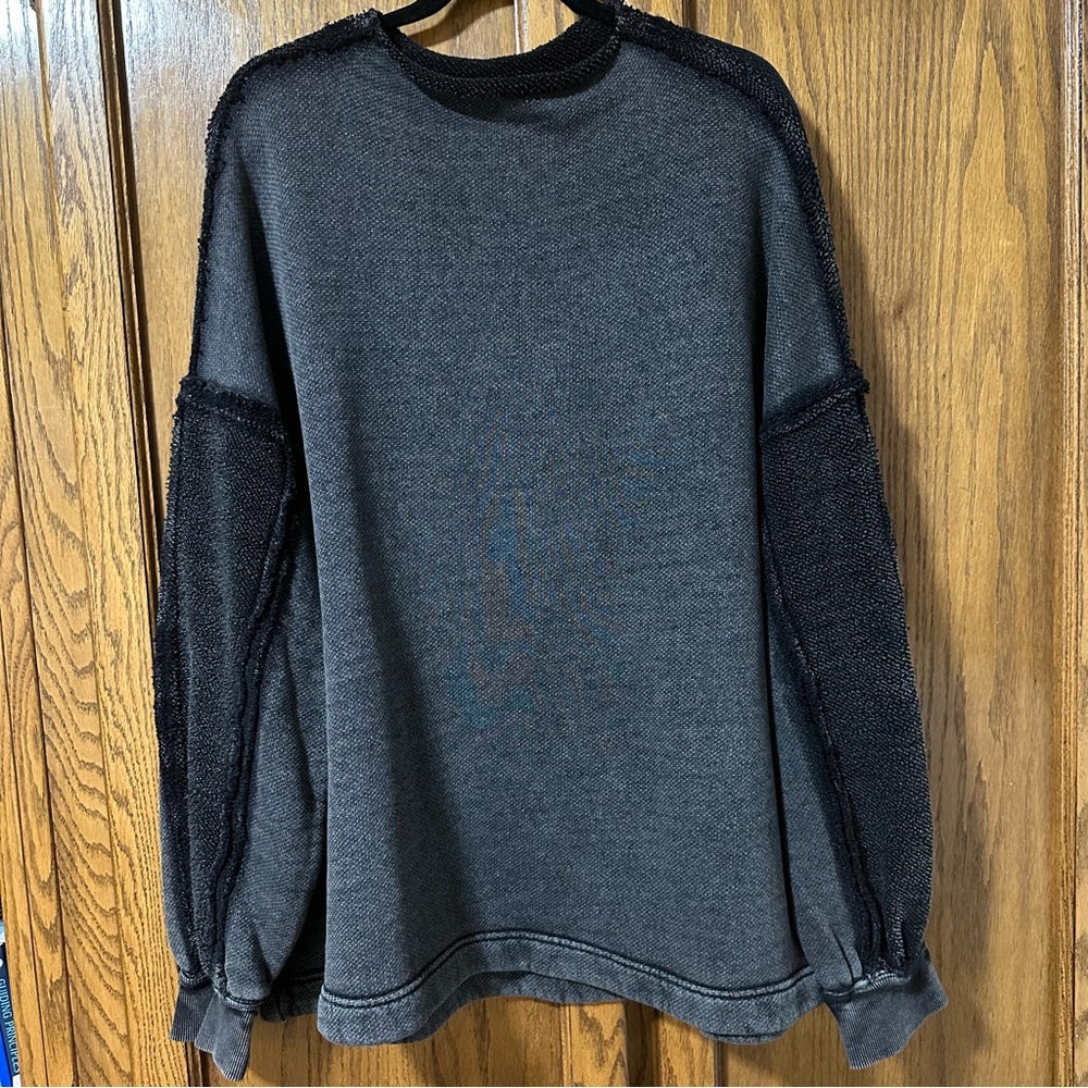 Free People Romy Rollneck Oversized Sweatshirt Sz M cozy casual